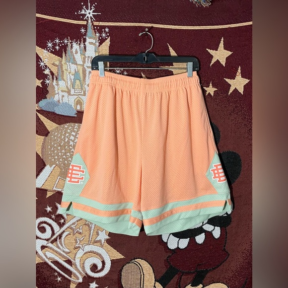 Eric Emanuel EE New York Basketball Shorts Size X-Large Salmon Pink EUC